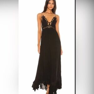 Free People Adela Maxi Dress Black